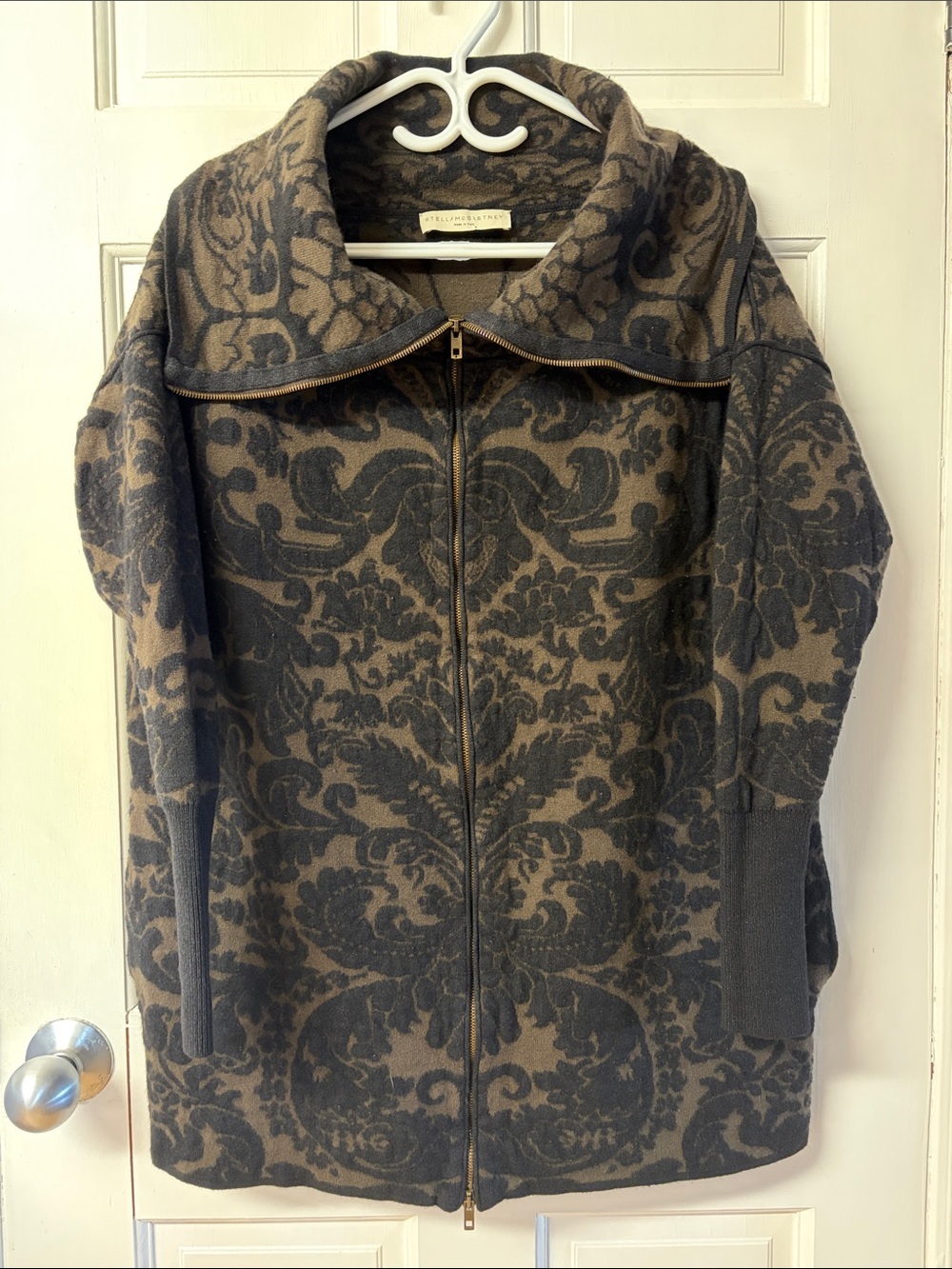 Stella McCartney wool blend full zip brocade design cardigan women’s size M/L